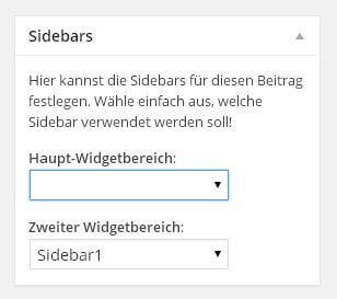 Custom Sidbars - Sidebar in Beiträge oder Seiten einfügen